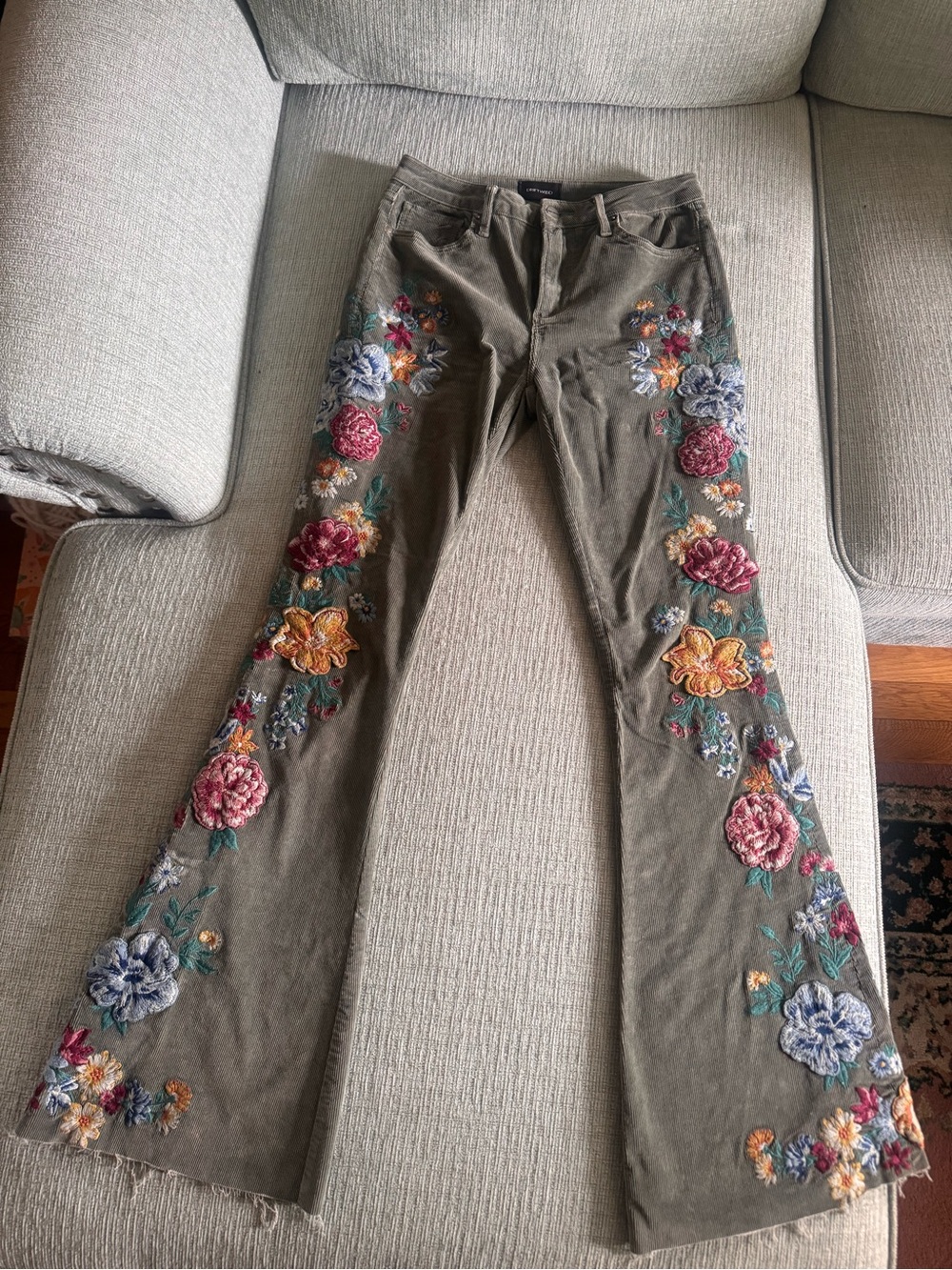 Sage corduroy Driftwood bell bottoms
